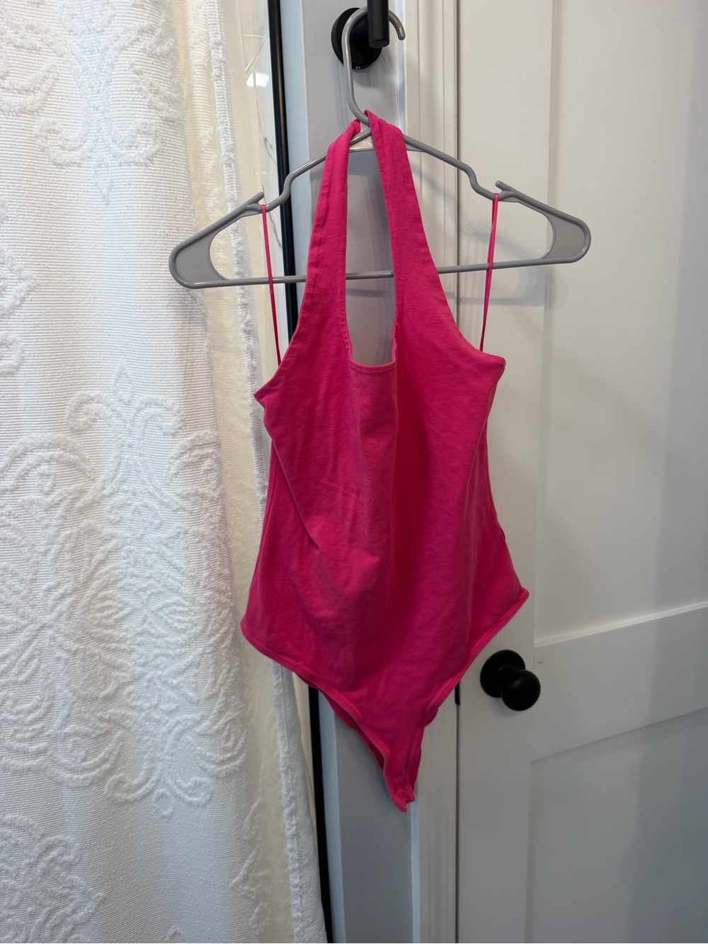Women’s Hot Pink Halter Neck Bodysuit